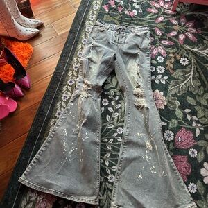 Distressed Flare Jeans fashion nova 5 western Y2K flare